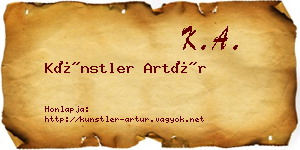 Künstler Artúr névjegykártya